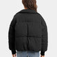 Zip Up Turtleneck Long Sleeve Puffer Jacket - DAVERRI FASHIONS