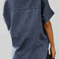 Pocketed Button Up Short Sleeve Denim Shirt - DAVERRI FASHIONS