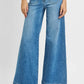 RISEN Full Size Mid Rise Wide Front Patch Pocket Jeans - DAVERRI FASHIONS