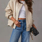 Zip Up Long Sleeve Bomber Jacket - DAVERRI FASHIONS
