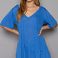 POL V-Neck Short Sleeve T-Shirt Ultramarine