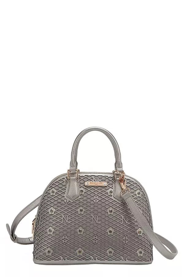 PEWTER OS Gracie Dome Satchel | Handbags Daverri Fashions