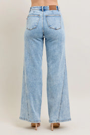 Judy Blue Full Size High Waist Wide Leg Jeans with Skewed Inseam Plus Size | Jeans Daverri Fashions
