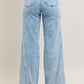 Judy Blue Full Size High Waist Wide Leg Jeans with Skewed Inseam Plus Size - DAVERRI FASHIONS
