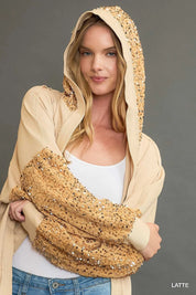 Umgee Sequined French Terry Jacket | Jackets Daverri Fashions