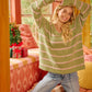 BiBi Striped Long Sleeve Sweater - DAVERRI FASHIONS