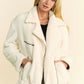 Davi & Dani Faux Fur Zip Up Jacket Cream