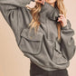 Aemi + Co Exposed Seam Half Zip Sweatshirt with Pockets - DAVERRI FASHIONS