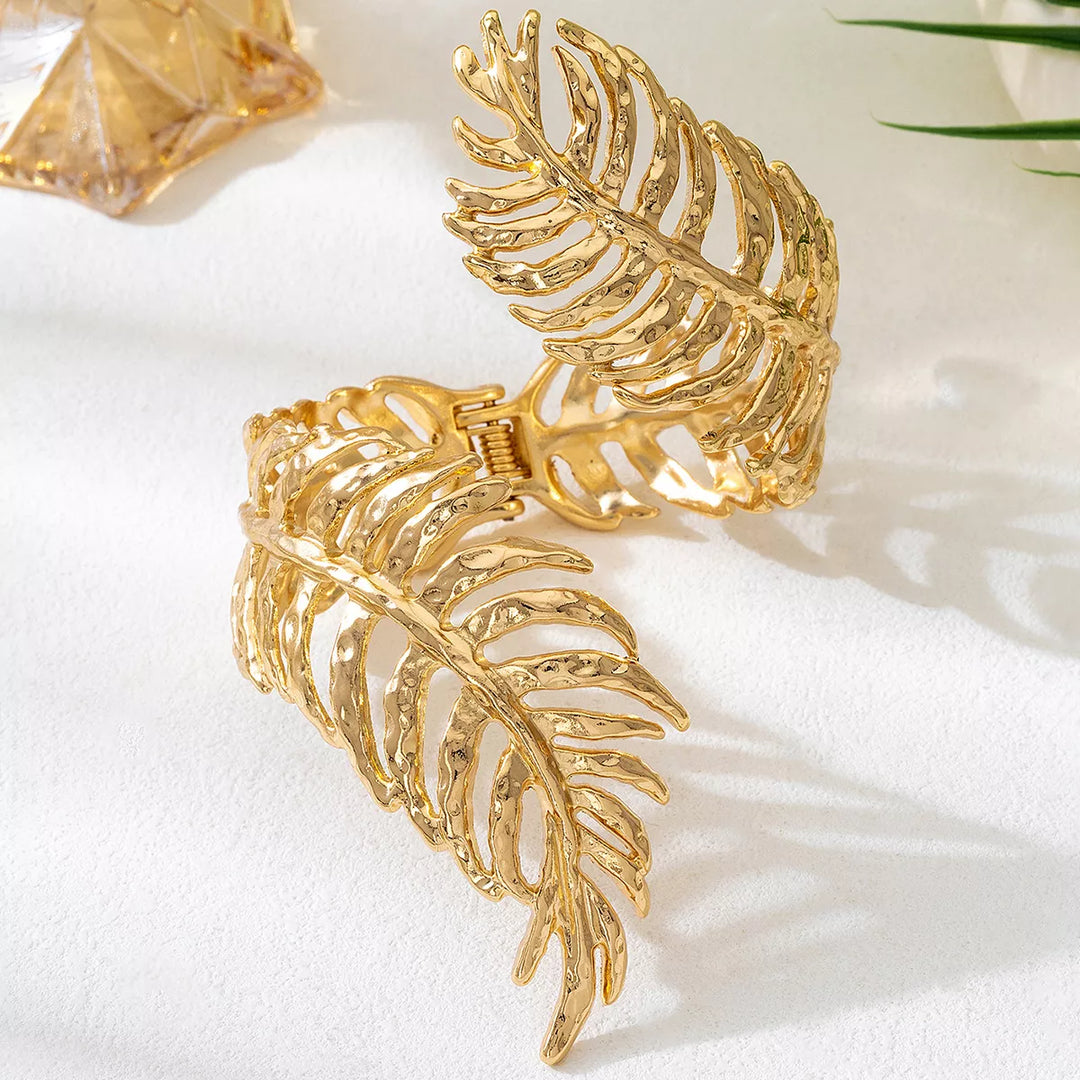 18K Gold-Plated Alloy Leaf Bracelet | Bracelets Daverri Fashions