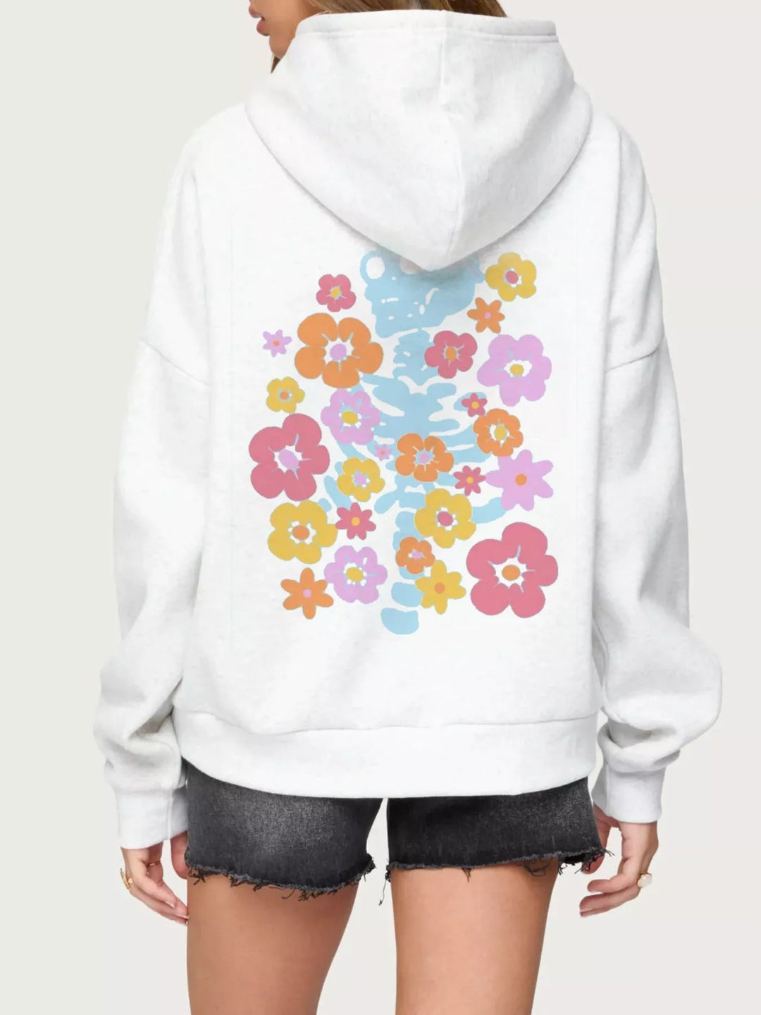 Drop Shoulder Graphic Hoodie with Kangaroo Pocket | Hoodies Daverri Fashions