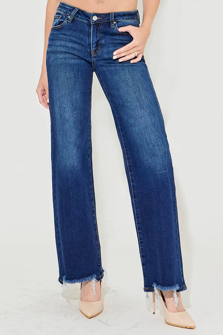 RISEN Full Size Low Rise Wide Leg Jeans Plus Size Jeans