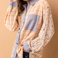 And The Why Floral and Plaid Color Block Shirts with Pocket