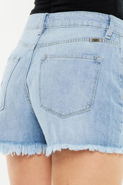 Kancan Raw Hem Distressed High Waist Denim Shorts | Denim Shorts Daverri Fashions