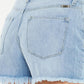 Kancan Raw Hem Distressed High Waist Denim Shorts - DAVERRI FASHIONS