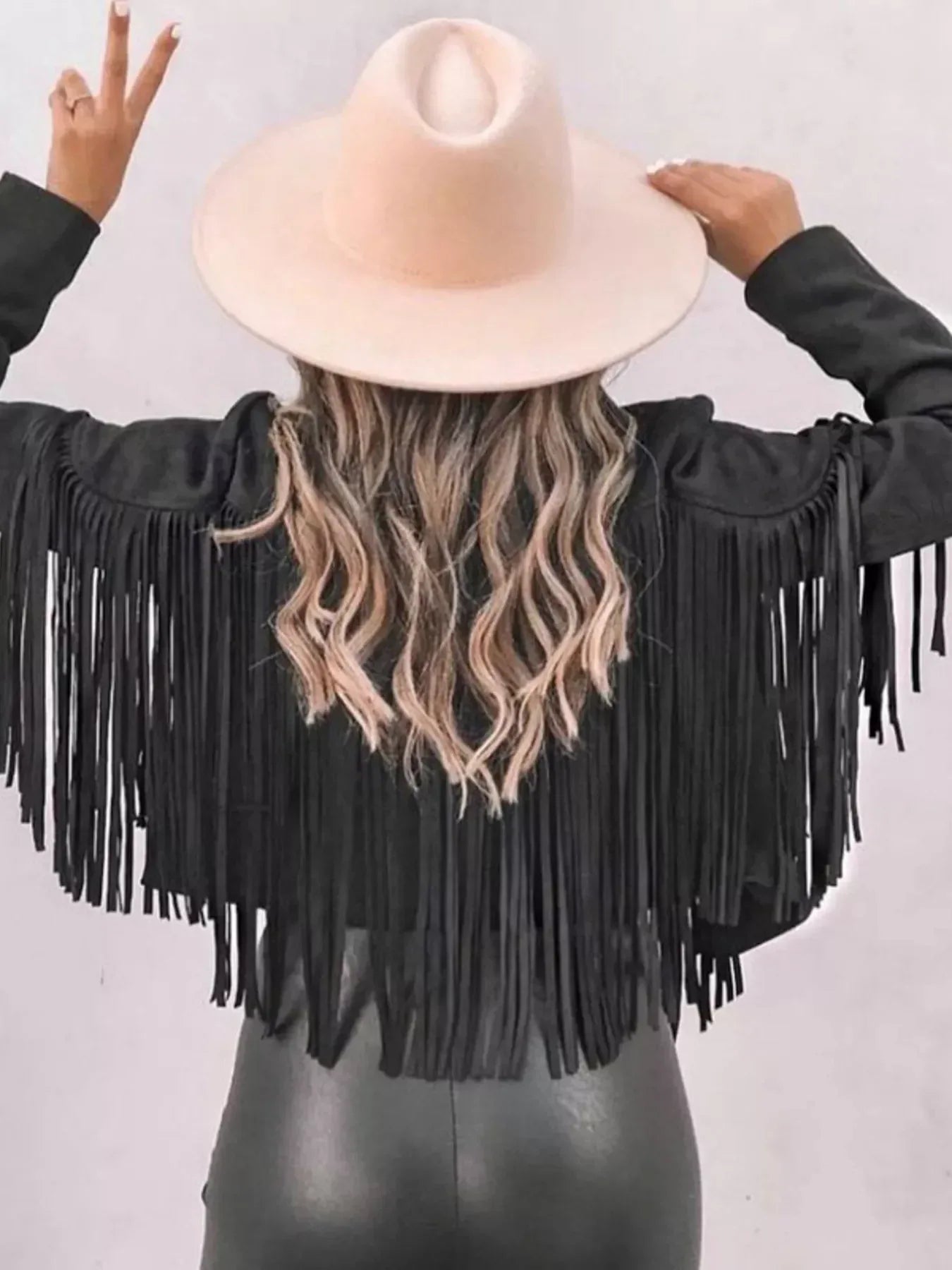Fringe Open Front Cropped Jacket - DAVERRI FASHIONS