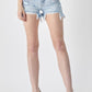 RISEN Frayed Hem Denim Shorts with Fringe Detail Pockets Denim Shorts