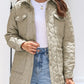 Snap Down Collared Winter Coat - DAVERRI FASHIONS