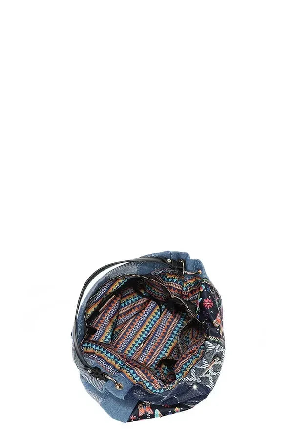 Bosque De Amor Denim Hobo Bag - DAVERRI FASHIONS