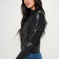 Coalition LA Zip Up Vegan Leather Moto Jacket - DAVERRI FASHIONS