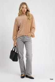 Umgee Ribbed Drawstring Hem Knit Top | Daverri Fashions