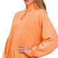 Zenana Acid Wash Fleece Quarter Zip Pullover Sweatshirt Sweatshirts