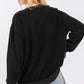 SAGE + FIG USA Letter Patch Round Neck Sweatshirt - DAVERRI FASHIONS