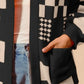 SO ME Checkered Open Front Cardigan with Pockets Cardigans
