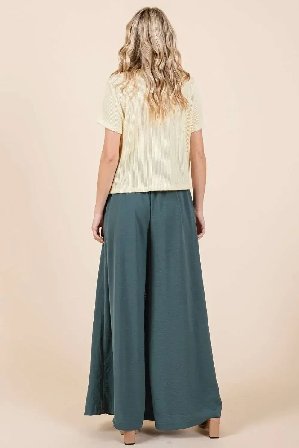 Mittoshop Pleated Wide Leg Pants - DAVERRI FASHIONS