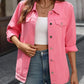 Button Up Long Sleeve Denim Jacket - DAVERRI FASHIONS