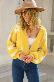 Angel Wings Floral Open Front Fuzzy Cardigan | Cardigans Daverri Fashions