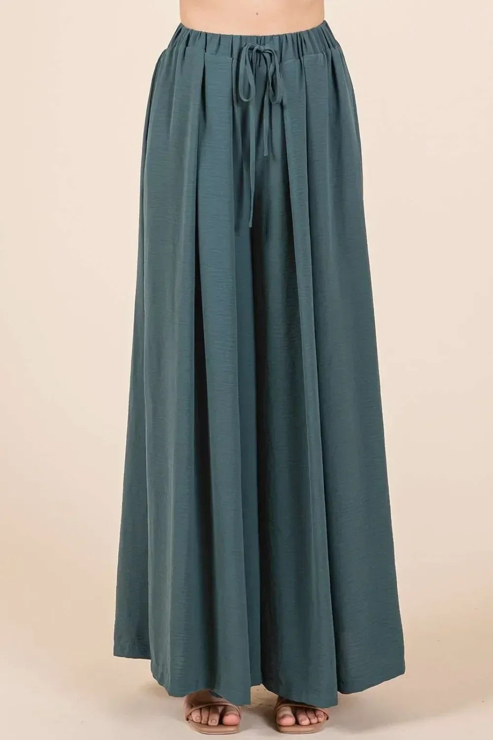 Mittoshop Pleated Wide Leg Pants - DAVERRI FASHIONS