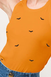 And The Why Bat Embroidered Ribbed Tank | Daverri Fashions