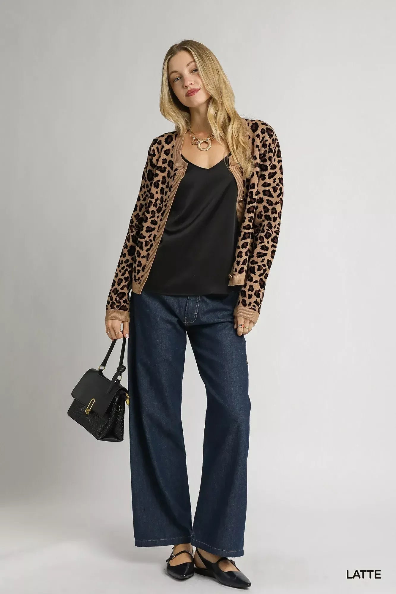 Umgee Leopard Print Button-Down Cardigan - DAVERRI FASHIONS