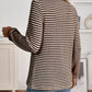 Daverri Fashions brown and white striped long sleeve top