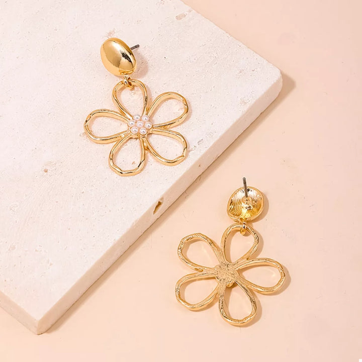 Alloy Flower Drop Earrings | Earrings Daverri Fashions