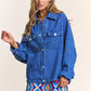 J.NNA Snap Down Long Sleeve Denim Shacket Shackets
