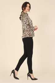 Satin Leopard Print Blouse Blouses