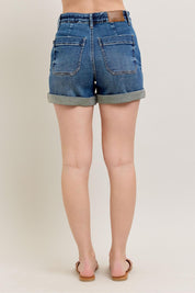 Judy Blue Full Size High Rise Cuff Denim Shorts | Denim Shorts Daverri Fashions