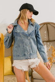 BiBi Button Up Long Sleeve Denim Jacket Denim Jackets