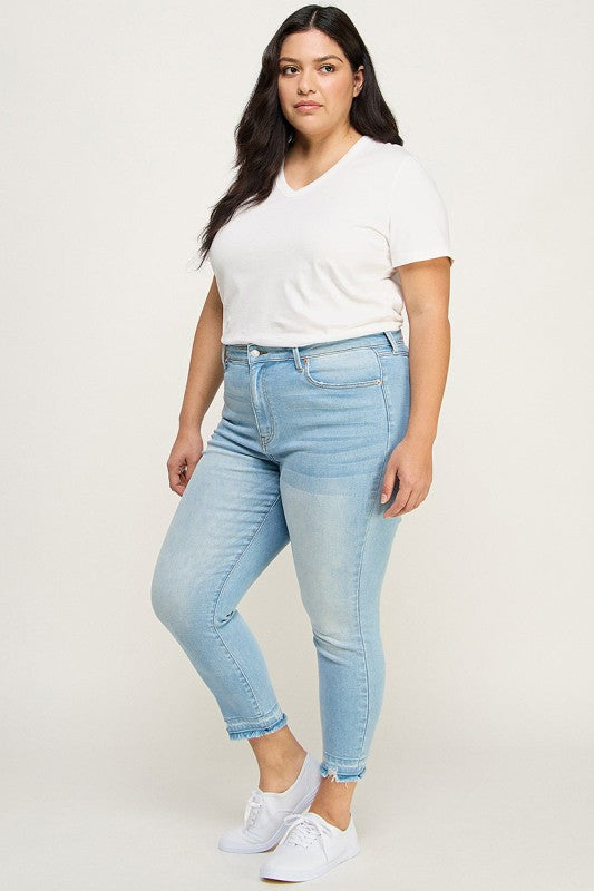 Artemis Vintage Plus High Rise Crop Skinny Jeans | Jeans Daverri Fashions