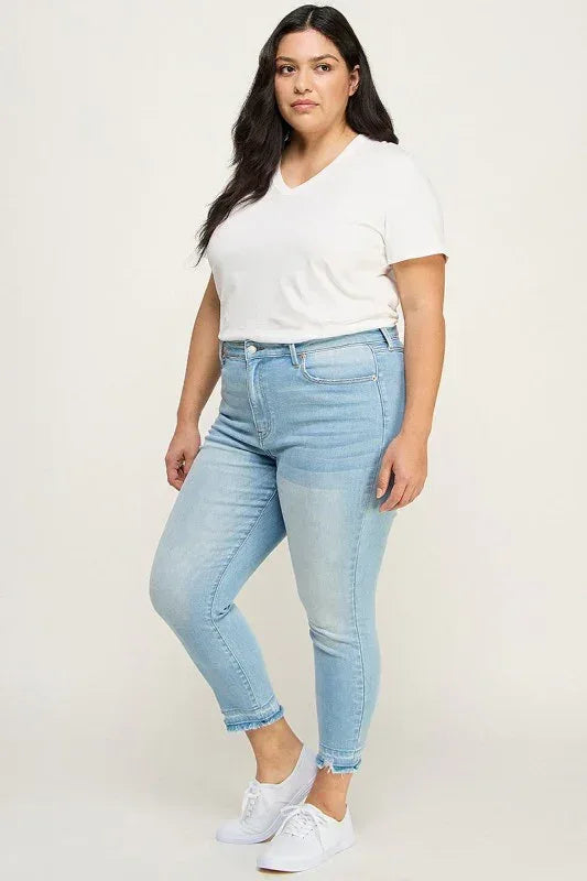 Artemis Vintage Plus High Rise Crop Skinny Jeans - DAVERRI FASHIONS