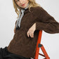 Umgee Cable Knit Cozy Sweater - DAVERRI FASHIONS