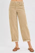 RISEN High Rise Crop Barrel Cordurory Pants - DAVERRI FASHIONS
