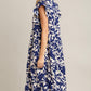 Umgee Full Size Floral Collared Ruffle Cap Sleeve Midi Dress Plus Size Mid Dresses