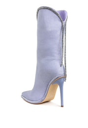 Ashipa Diamante Chain Detail Calf Boots | Boots Daverri Fashions