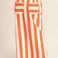 HYFVE Tomato/Cream Striped Pocket Detail Maxi Skirt Maxi Skirts