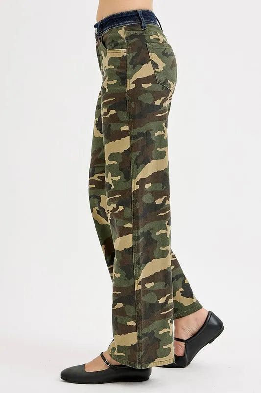 RISEN Camouflage Wide Leg Jeans Jeans