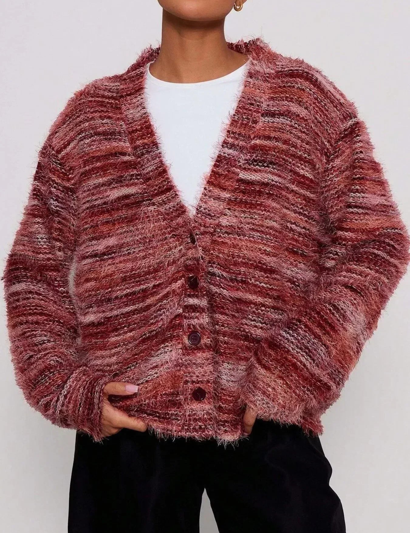 Daverri Fashions Textured Knit Button-Down Cardigan - DAVERRI FASHIONS