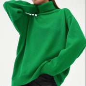 Turtle Neck Dropped Shoulder Sweater | Sweaters Daverri Fashions