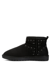Winifred Rhinestone Embellished Fur Lined Boots | Boots Daverri Fashions